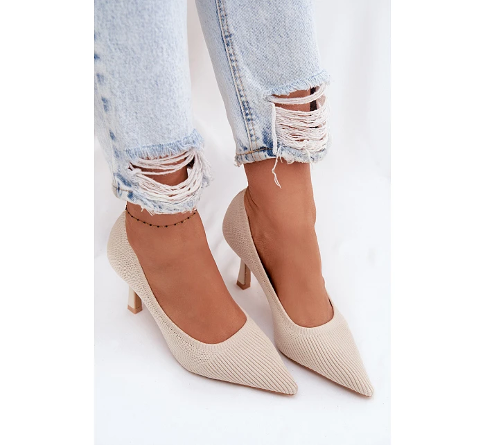 Materiálové lodičky Béžové model 22102872 - Boto