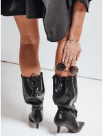 Dámské kozačky s svrškem černé Dstreet model 21992958 - FashionStreet