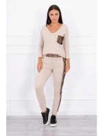 Sada s leopardím potlačou v béžovej farbe