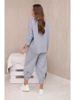 Komplet nových mikinových kalhot Punto šedý Komplet nových mikinových kalhot Punto šedý