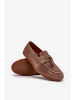 Pánské semišové mokasíny polobotky model 21641503 hnědé - Zazoo
