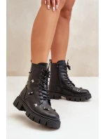 Botki Workery Damskie Z Ozdobami Eko Skórzane Czarne Cadenilla Botki Workery Damskie Z Ozdobami Eko Skórzane Czarne Cadenilla