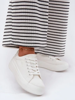 Dámske plátenné tenisky na platforme Big Star - biele