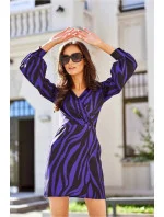 Denné šaty SUK301-B31 fialovo-čierne - Roco Fashion