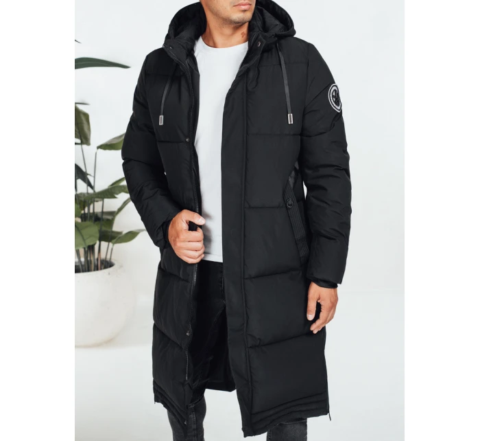 Pánska zimná bunda s kapucňou čierna TX5068