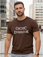 Tshirt męski klasyczny z napisem bawełniany brązowy model 22217857 - FashionStreet Tshirt męski klasyczny z napisem bawełniany brązowy model 22217857 - FashionStreet