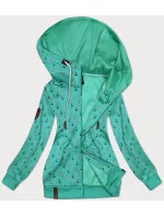 Teplá mikina na zips s kotvami zelená (2307)