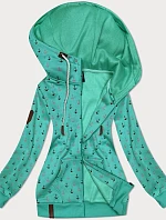 Teplá mikina na zips s kotvami zelená (2307)