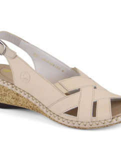 Kožené pohodlné sandály Rieker W RKR682 beige