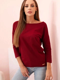 Dámska blúzka s lodičkovým výstrihom bordová
