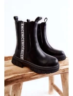 Dziecięce Wysokie Botki Ocieplane Czarne Kimmy