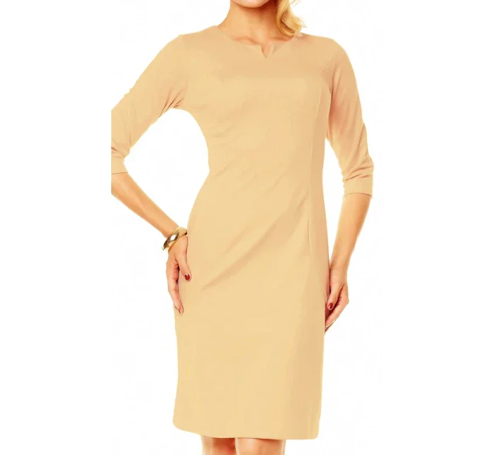 Dámské značkové šaty  s 3/4 rukávem středně dlouhé béžové Béžová model 15042389 - LENTAL