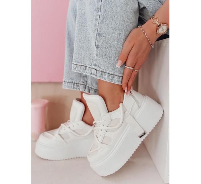 UPSOLE dámske tenisky na vysokej platforme biele FashionStreet ZY0849 UPSOLE dámske tenisky na vysokej platforme biele FashionStreet ZY0849