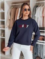 Dámská oversize mikina s výšivkou tmavě modrá Dstreet model 21988063 - FashionStreet