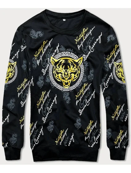 Čierna pánska mikina s potlačou (8B1106-3)