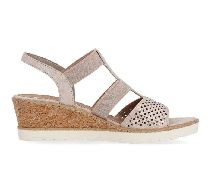 Pohodlné sandály na podpatku Remonte W model 19730112 rose gold - Rieker