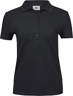 Tee Jays TJ 145 Dámske luxusné ťažké strečové piqué polo tričko 18.0145 čierne
