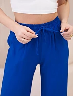 Viskózové nohavice so širokými nohavicami