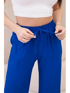 Viskózové nohavice so širokými nohavicami