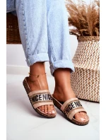 Klapki Na Korku Z Cyrkoniami Beżowe Be Nice