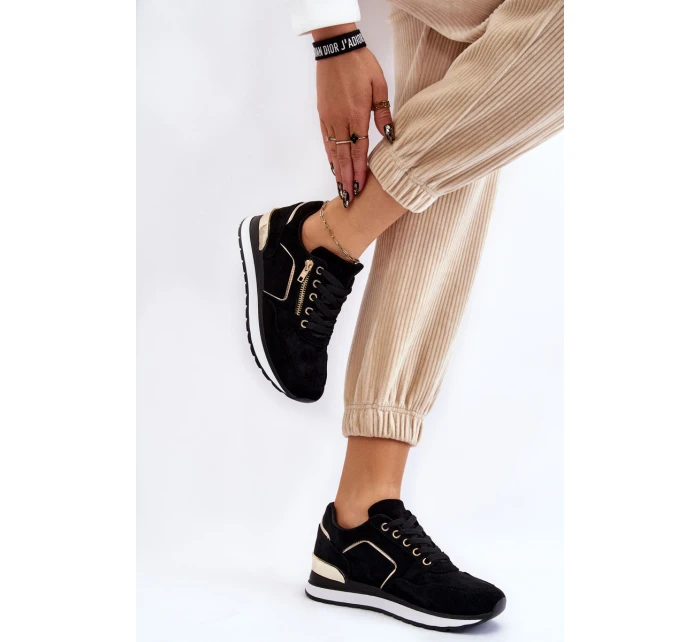 Zamszowe Buty Sportowe Na Platformie Czarne Riverside Zamszowe Buty Sportowe Na Platformie Czarne Riverside