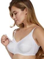 Dámska dojčiaca podprsenka Mama Basic Milky Biela - Mitex