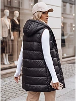 Dámská dlouhá prošívaná zimní vesta černá Dstreet model 21970825 - FashionStreet Dámská dlouhá prošívaná zimní vesta černá Dstreet model 21970825 - FashionStreet