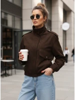 FashionStreet dámska semišová bomber bunda v čokoládovej farbe TY5571 FashionStreet dámska semišová bomber bunda v čokoládovej farbe TY5571
