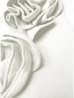 Pletená mikina v ecru farbe s ružami (16023)