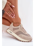 Zamszowe Sneakersy Na Platformie Damskie Big Star RR274897 HI-POLY SYSTEM Beżowe Zamszowe Sneakersy Na Platformie Damskie Big Star RR274897 HI-POLY SYSTEM Beżowe