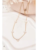 model 21776931 náhrdelník s květinami z chirurgické oceli zlatý - Boto model 21776931 náhrdelník s květinami z chirurgické oceli zlatý - Boto