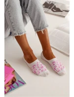 Dámske bavlnené ponožky s motívom pantera - biele a ružové Dámske bavlnené ponožky s motívom pantera - biele a ružové