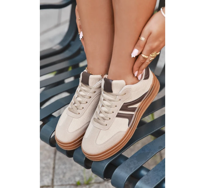 Semišové tenisky na platforme - béžové Corynelle Semišové tenisky na platforme - béžové Corynelle