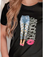 Dámské tričko s potiskem černé Dstreet model 21986868 - FashionStreet
