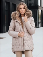 Dámská zimní bunda s kožešinou béžová Dstreet model 21994791 - FashionStreet