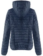 Tmavo modrá prešívaná bunda s kapucňou (B1078-30)