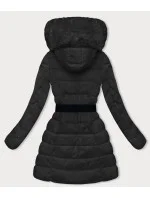 Dámska čierna páperová zimná bunda (2M-007)