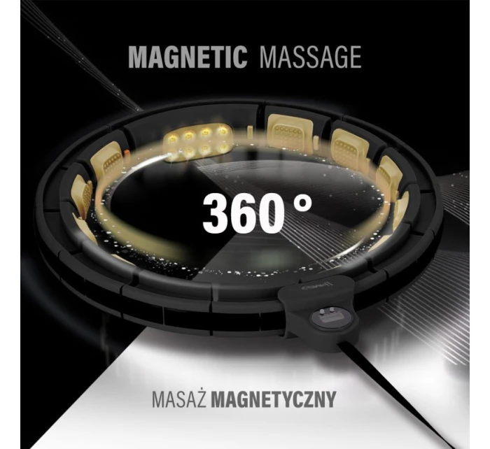 HHM13 NOVÝ HULA HOP ČIERNY/ZLATÝ S MAGNETMI A ZÁVAŽÍM + POČÍTADLO HMS HHM13 NOVÝ HULA HOP ČIERNY/ZLATÝ S MAGNETMI A ZÁVAŽÍM + POČÍTADLO HMS