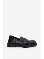 Lakierowane Skórzane Mokasyny Damskie Vinceza 91125 Czarne