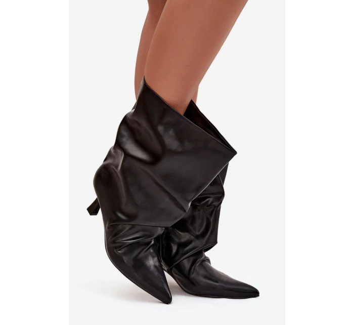 Dámske členkové čižmy na ihlovom podpätku Inarisse - čierne Dámske členkové čižmy na ihlovom podpätku Inarisse - čierne