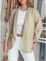 Dámska nadrozmerná bunda SOFT LOVE svetlohnedá FashionStreet PY0133 Dámska nadrozmerná bunda SOFT LOVE svetlohnedá FashionStreet PY0133