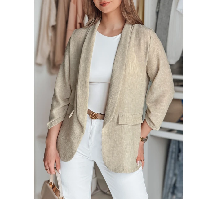 Dámska nadrozmerná bunda SOFT LOVE svetlohnedá FashionStreet PY0133 Dámska nadrozmerná bunda SOFT LOVE svetlohnedá FashionStreet PY0133