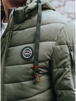 Pánská prošívaná zimní bunda s kapucí zelená Dstreet model 21991456 - FashionStreet