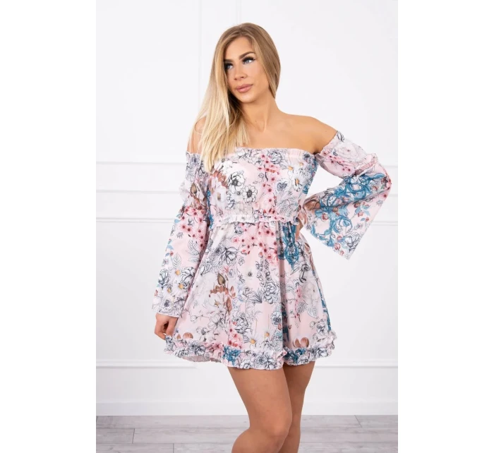 model 18746616 květinové šaty pudrově růžové - K-Fashion model 18746616 květinové šaty pudrově růžové - K-Fashion