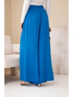 Dámske viskózové nohavice so širokými nohavicami a elastickým pásom v sivej farbe