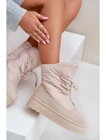 Śniegowce Na Platformie Na Zamek Big Star OO274885 Beżowe Śniegowce Na Platformie Na Zamek Big Star OO274885 Beżowe