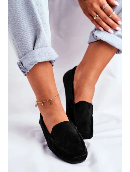 Dámske semišové mokasíny Black Morreno