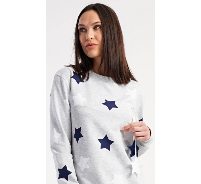 Dámske šaty s dlhým rukávom a hviezdami