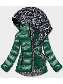Zelená metalická dámska bunda s kapucňou (XW808X)