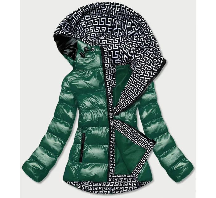 METALICZNA KURTKA DAMSKA Z KAPTUREM ZIELONA model 21243043 - SPEED.A